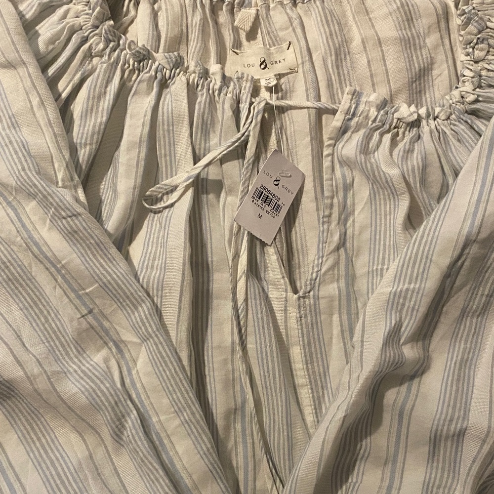 Lou & Grey Cream Blouse with Pale Blue Stripes
